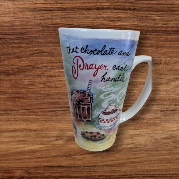 "God Sends No Stress That Chocolate & Prayer Cant Handle" Ceramic Coffee Mug - Picture 2 of 7